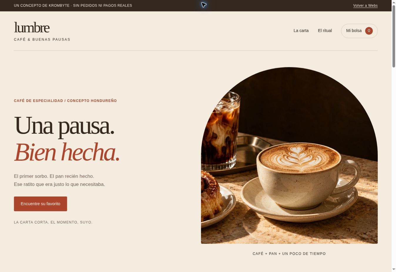 Captura de la demo Lumbre Café