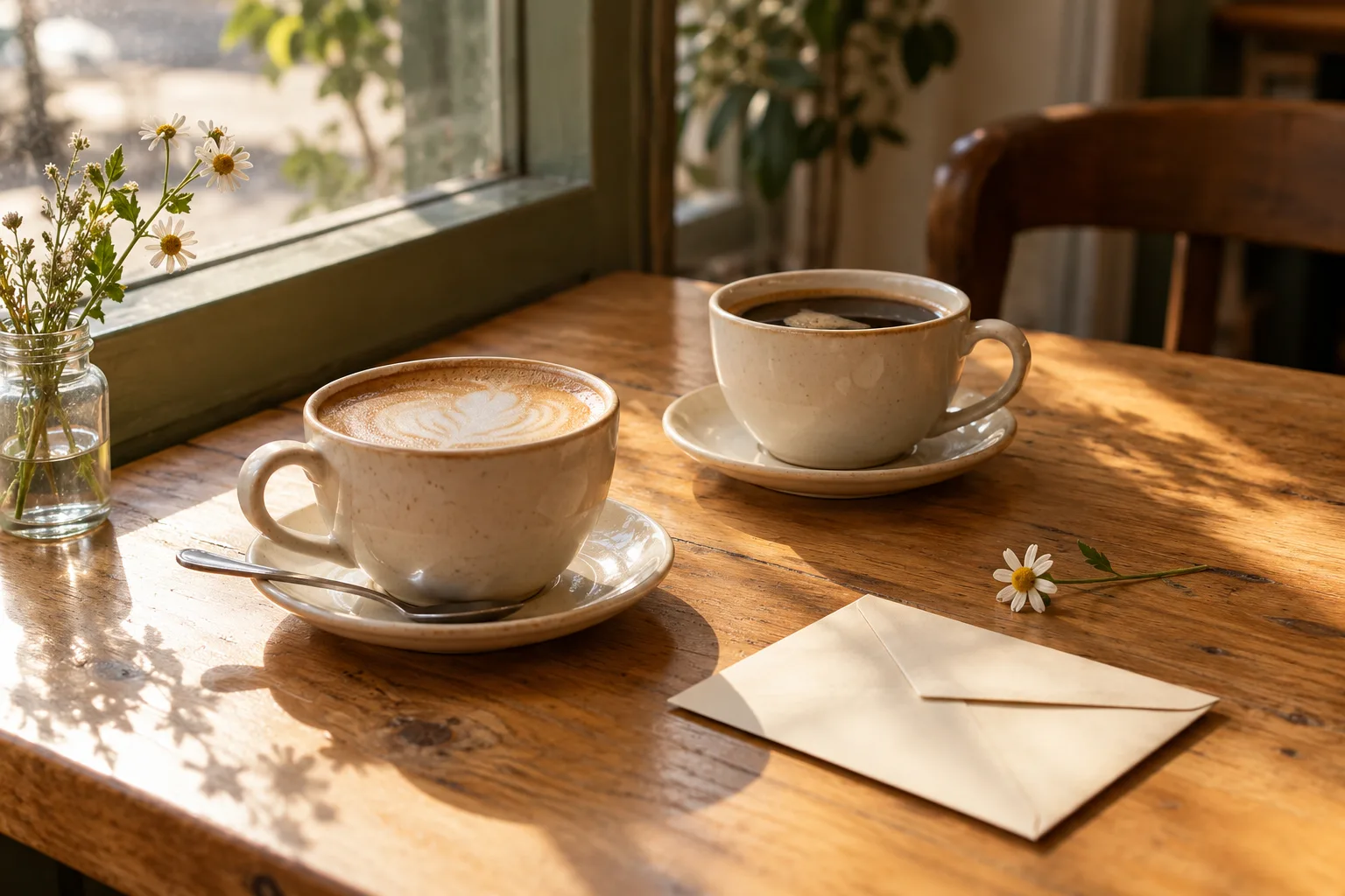 Dos cafés y una carta, muestra de regalo web