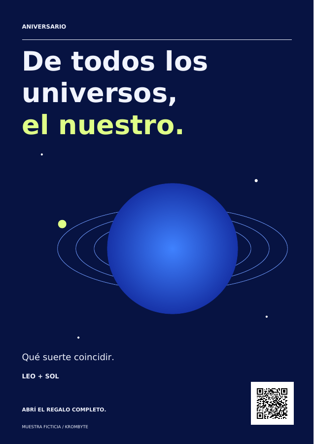 Póster azul espacial: De todos los universos, el nuestro